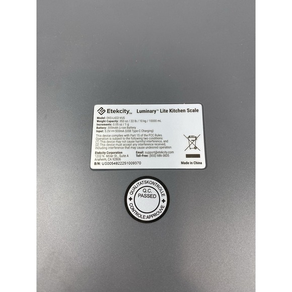 Etekcity Food Kitchen Scale, 22lb Digital Weight Scale Grams and Ounces‎ - Picture 5 of 5